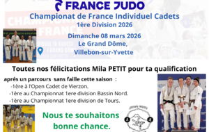 Championat de France Individuel Cadets 1ère Division 2026