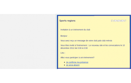 Les évenements et les convocations principe de fonctionnement