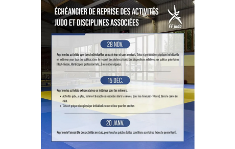 Reprise judo enfant uniquement 16 décembre